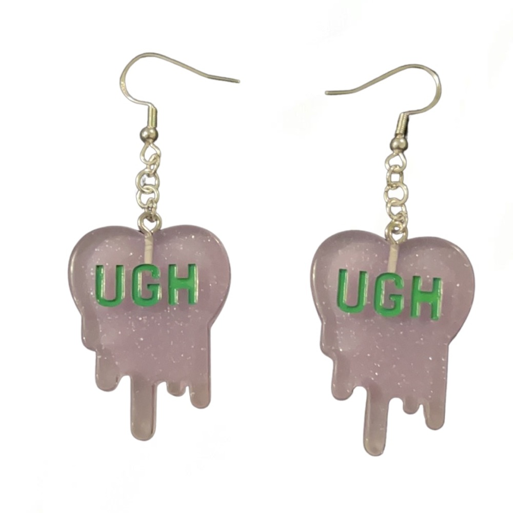 🟢Handmade Ugh Heart Earrings